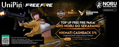 Nikmati Promo Spesial NobuGo x UniPin Series Free Fire, Cashback Hingga Rp 25.000!